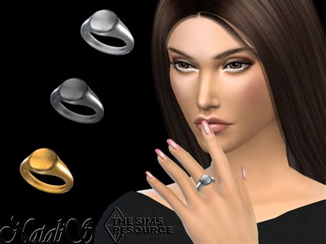Plain Round Signet Ring Set By Natalis At Tsr Sims 4 Updates