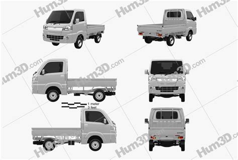 Daihatsu Hijet Truck Blueprint Template DModels