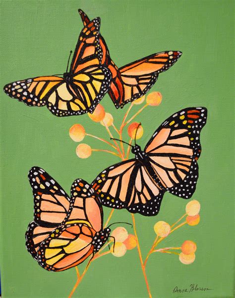 Original Acrylic Butterfly Painting Titled Monarch Butterflies Etsy