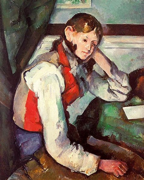 Boy In A Red Waistcoat Paul Cezanne Open Picture Usa Oil Painting
