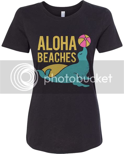 Aloha Beaches Womens Fitted T Shirt Funny Saying Hello Summer Ebay