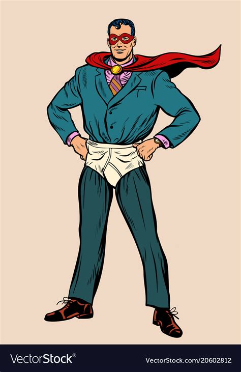 Funny Businessman Superhero In Shorts Royalty Free Vector