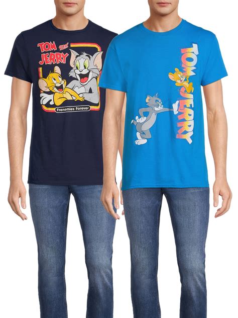 Tom And Jerry Mens And Big Mens Graphic Tee Shirt 2 Pack Sizes S 3xl