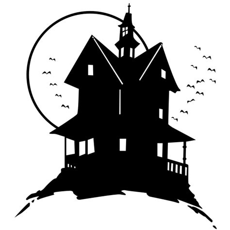 Black Scary House Free Svg