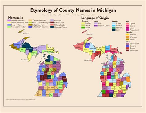 Etymology Of County Names In Michigan In 2020 Native