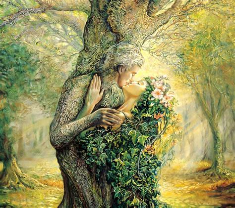 The Dryad And The Tree Spirit By Josephine Josephine Wall Fantasy Art Art