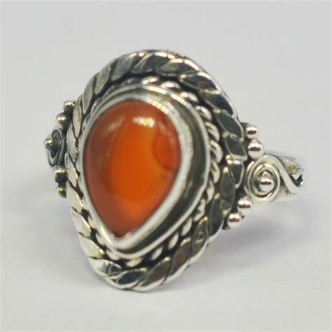 Sterling Silver Carnelian Gemstone Ring Size Us Jewelry Weight