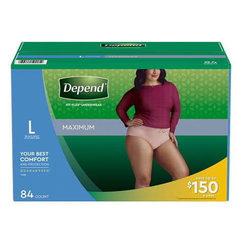 Depend Fit-Flex Underwear for Women Large (84 ct.) - Walmart.com - Walmart.com