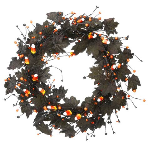22 Halloween Black Maple Leaf Wreath Michaels