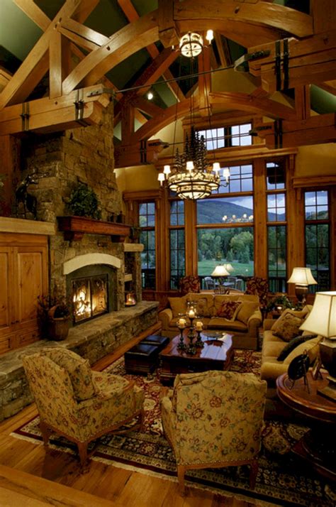 Superb Cozy And Rustic Cabin Style Living Rooms Ideas No