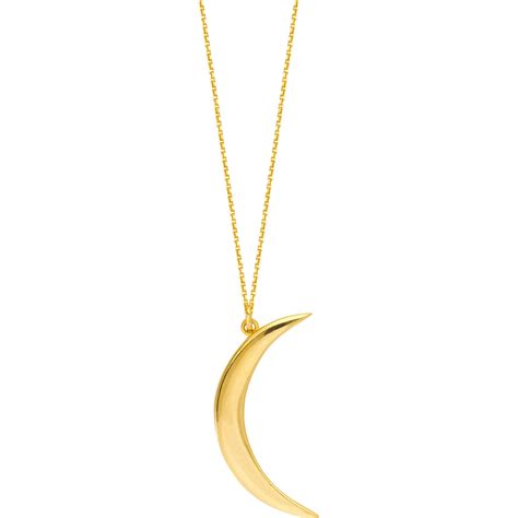 14k Yellow Gold Half Moon Necklace Gold Necklaces And Pendants