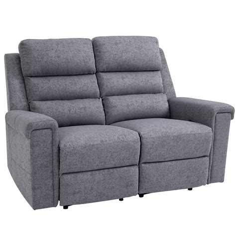 Homcom Modern 2 Seater Manual Reclining Sofa Loveseat Couch With Linen