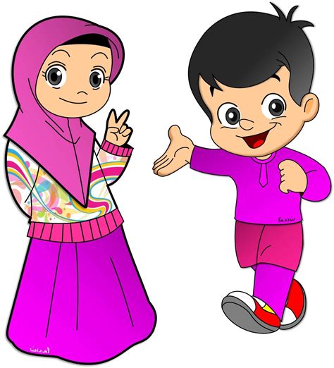 24 Gambar Kartun Anak Islam Background