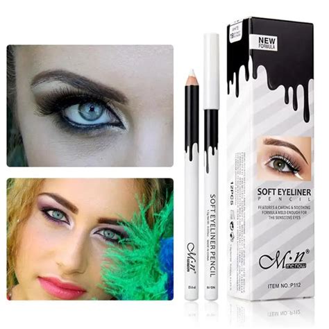 White Eyeliner Pencil 12pcs Waterproof Long Lasting Eyeliner Cosmetic