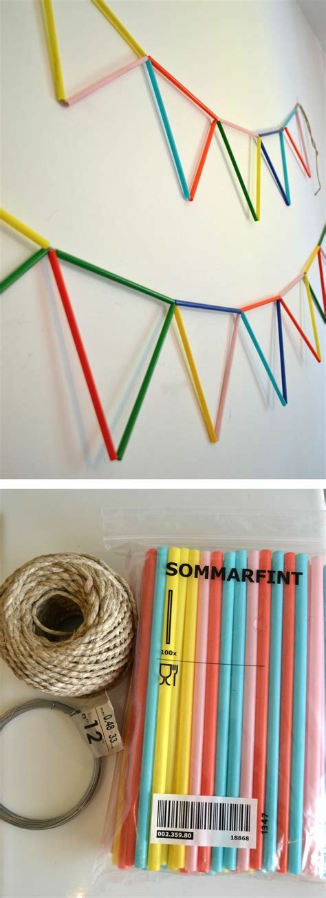 Ikea Hack Pendants Made From Straws Diy Nursery Banner Crafts Diy