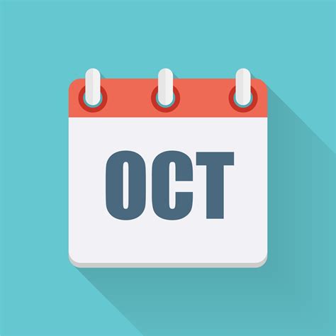 October Dates Flat Icon With Long Shadow Vector Illustration 2862574