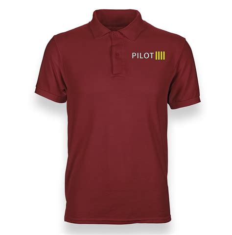 Pilot And Stripes 4 Lines Designed Polo T Shirts Aviation Shop