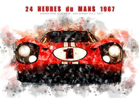 Ford Gt40 Mk Iv Le Mans 1967 Theodor Decker Paintings And Prints