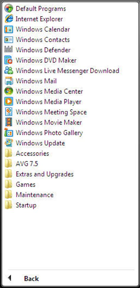 The Windows Vista Start Menu