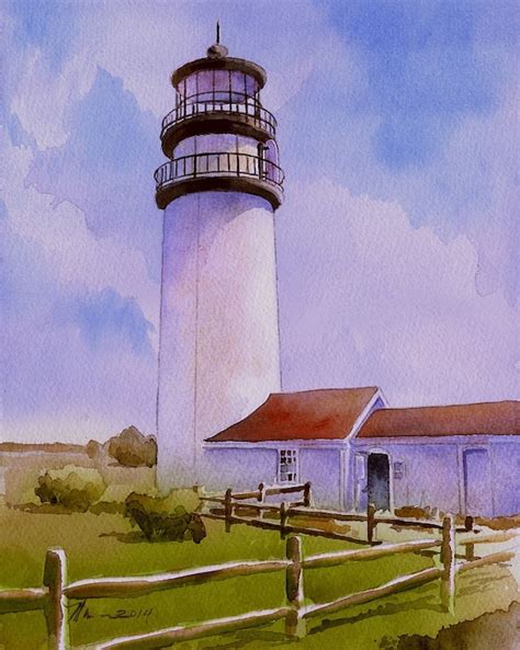 Massachusetts Marblehead Lighthouse Watercolor Art Prints North Shore