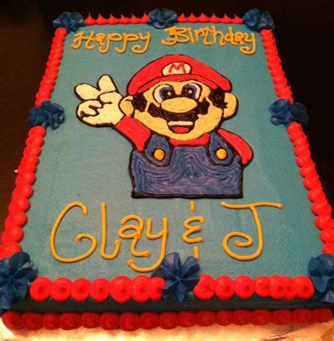 Put one of the round cakes on a sheet/tray/dish. Mario Birthday Cake Sweet Treats Susan Mario Birthday Cake ...