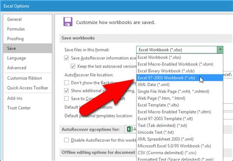 How To Change The Default File Format For Saving In Word Excel And