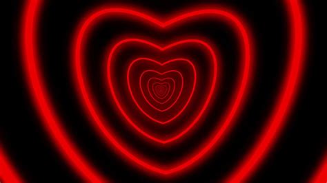 Red Neon Love Hearts Tunnel Forever Glowing Romantic Tiktok Eyes Trend