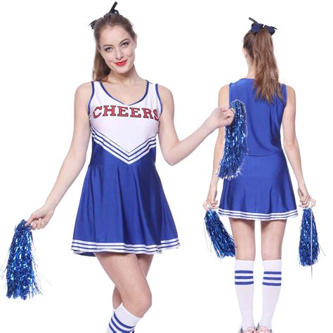 High School Girls Musical Cheer Cheerleader Uniform Costume Outfit Pompoms Pro Ebay
