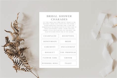 Instant Download Bridal Shower Charades Bridal Shower Game Etsy