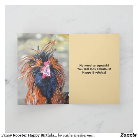 Fancy Rooster Happy Birthday Humor Card Zazzle Funny Birthday Cards