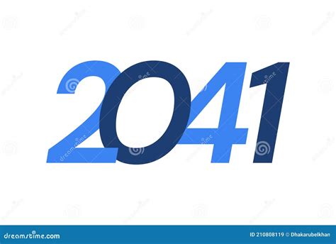 2041 Happy New Year Logo Design New Year 2041 Modern Design Isolated