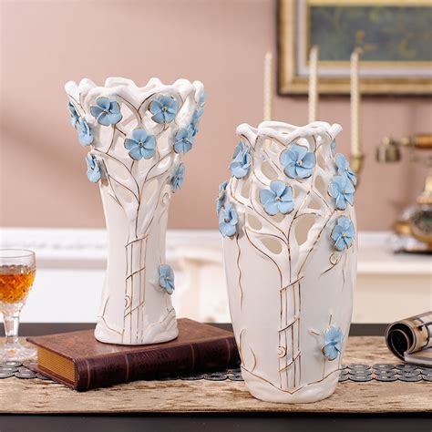 Our showroom is open with limited capacity. white ceramic concise Modern Creative Dried flowers vase ...