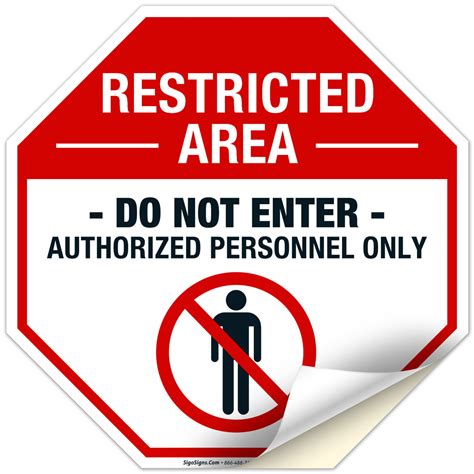 Restricted Area Sign Do Not Enter Authorized Personnel Only Sign