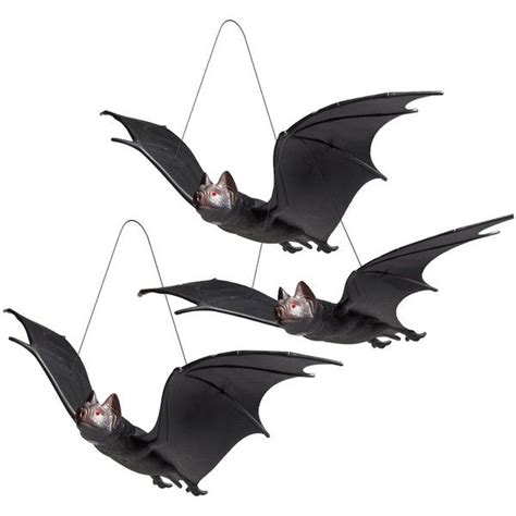 Prextex Halloween Décor Realistic Squeaking Hanging Rubber Bats