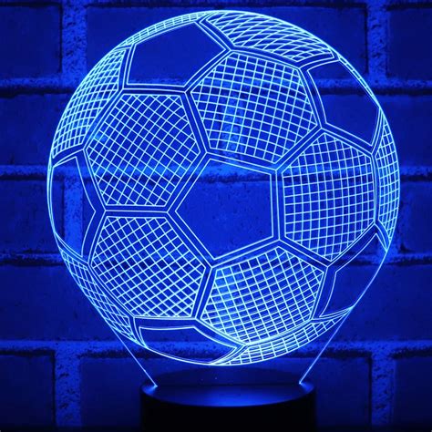 3d Led Night Lights Football Soccer With 7 Colors Light For Home