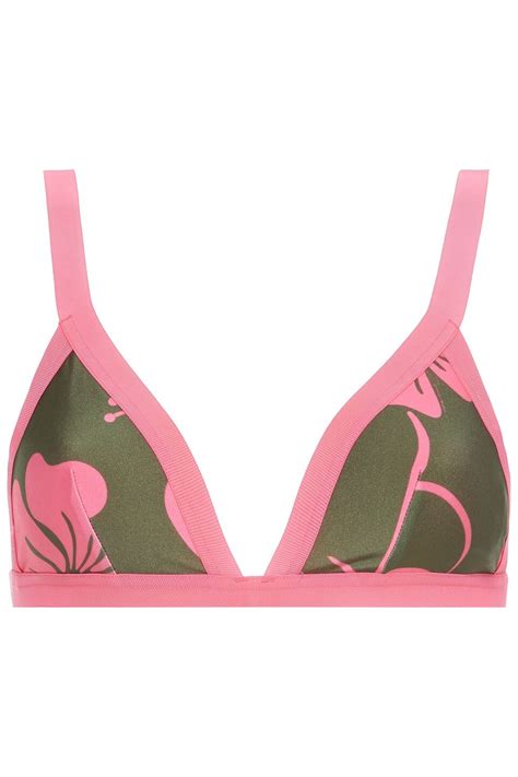 Buy Zimmermann Lulu Grosgrain Trimmed Floral Print Triangle Bikini Top