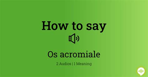 How To Pronounce Os Acromiale HowToPronounce Com