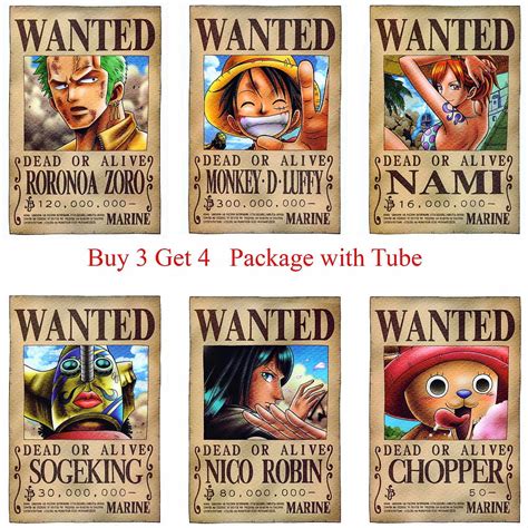 One Piece Wanted Posters Luffy Nami Zoro Free Shipping Sexiz Pix