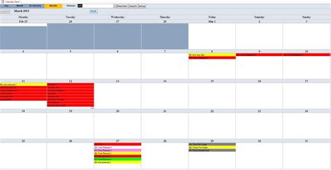 Enhanced Calendar Scheduling Database Template Calendar Database