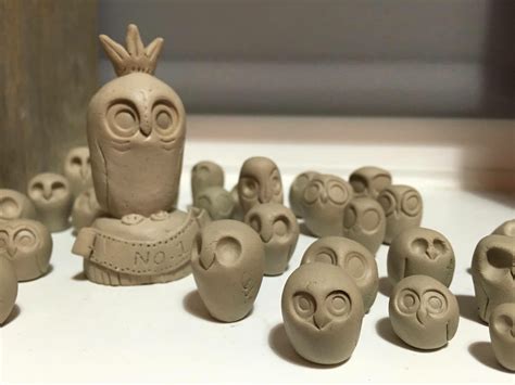 Tiny Miniature Clay Owls Cerámica Manualidades Buhos