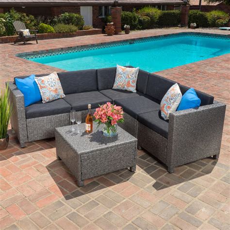 Grey Wicker Patio Furniture Set Patio Furniture