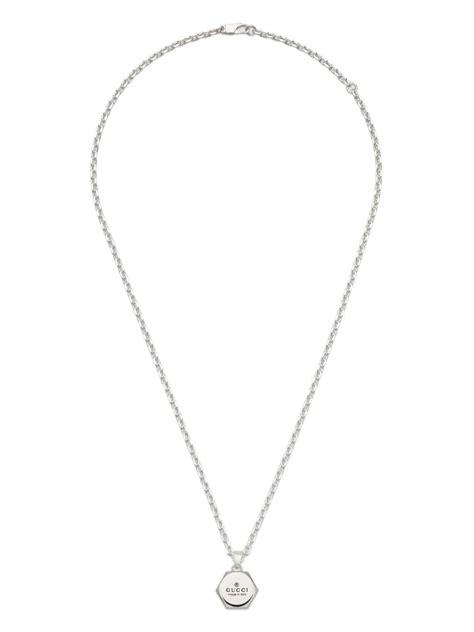 Gucci Sterling Silver Trademark Pendant Necklace Farfetch