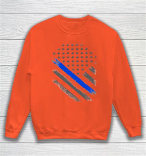 Thin Blue Line Flag Tactical Officer Sweatshirt Tee For Sports