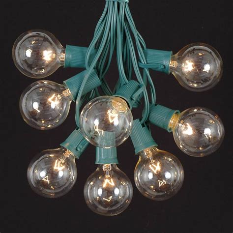 100 Clear G50 Globe String Light Set On Green Wire Novelty Lights Inc