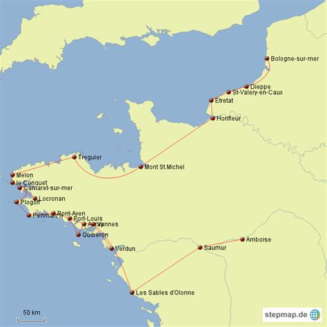 Stepmap Normandie Bretagne 2013 Landkarte Für Frankreich