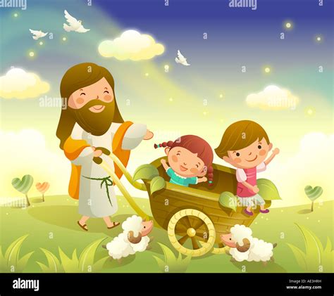 Children Walking With Jesus