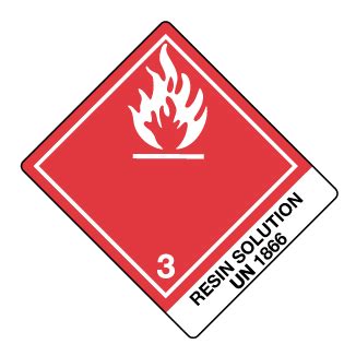Hazard Class Flammable Liquid Non Worded Vinyl Label Shipping