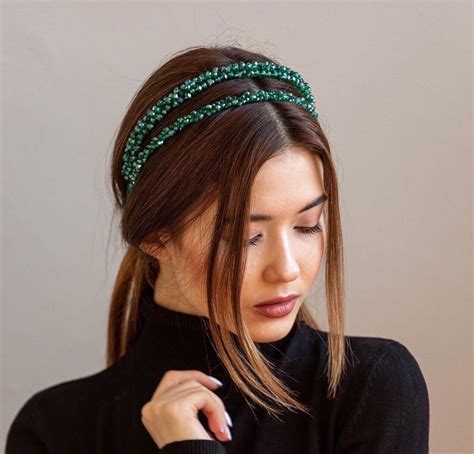 Blue Beaded Headbands For Women Wedding Hair Accessories Etsy