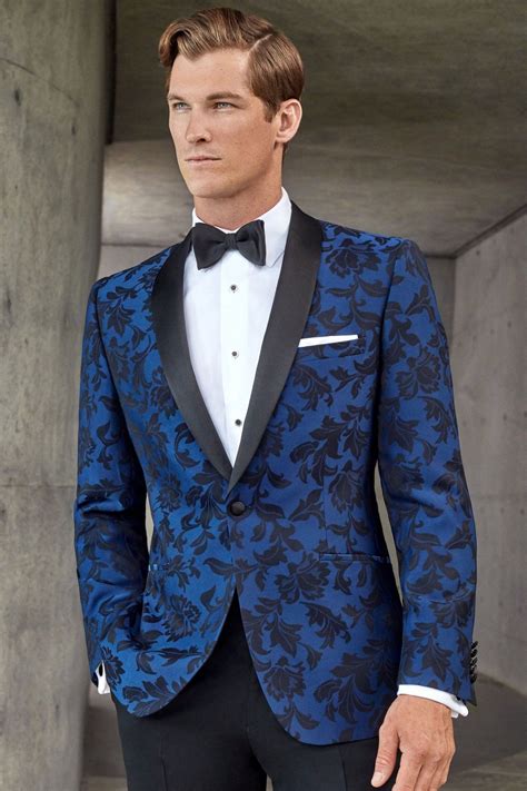 Couture Cobalt Floral Tuxedo Jacket Separates In With