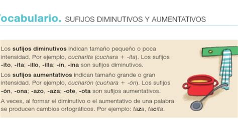 Lengua 4º Vocabulario Sufijos Diminutivos Y Aumentativos Repaso